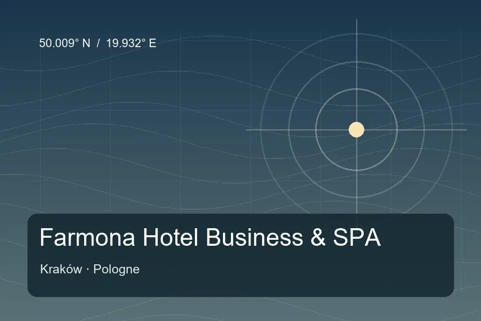 Illustrated geographic marker for Farmona Hotel Business & SPA in Kraków
