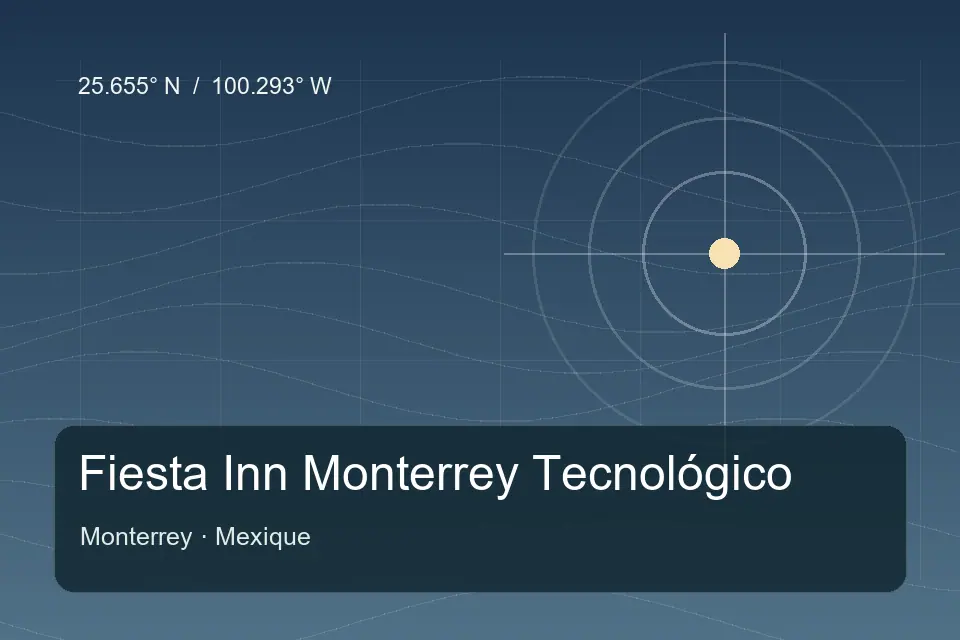 Illustrated geographic marker for Fiesta Inn Monterrey Tecnológico in Monterrey