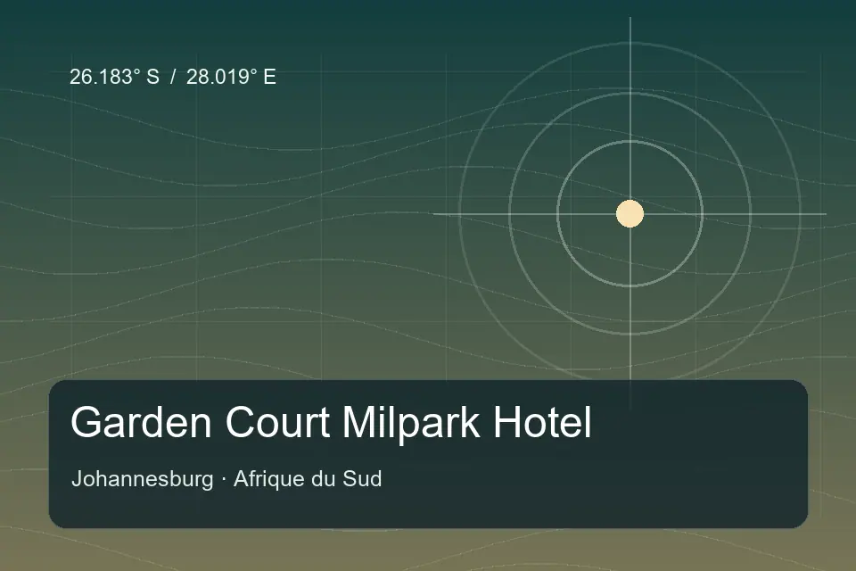 Referência geográfica ilustrada de Garden Court Milpark Hotel em Johannesburg