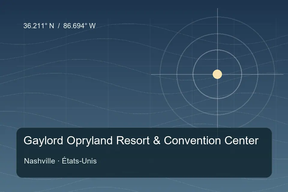 Referencia geográfica ilustrada de Gaylord Opryland Resort & Convention Center en Nashville