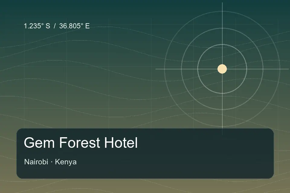 Illustrated geographic marker for Gem Forest Hotel in Nairobi