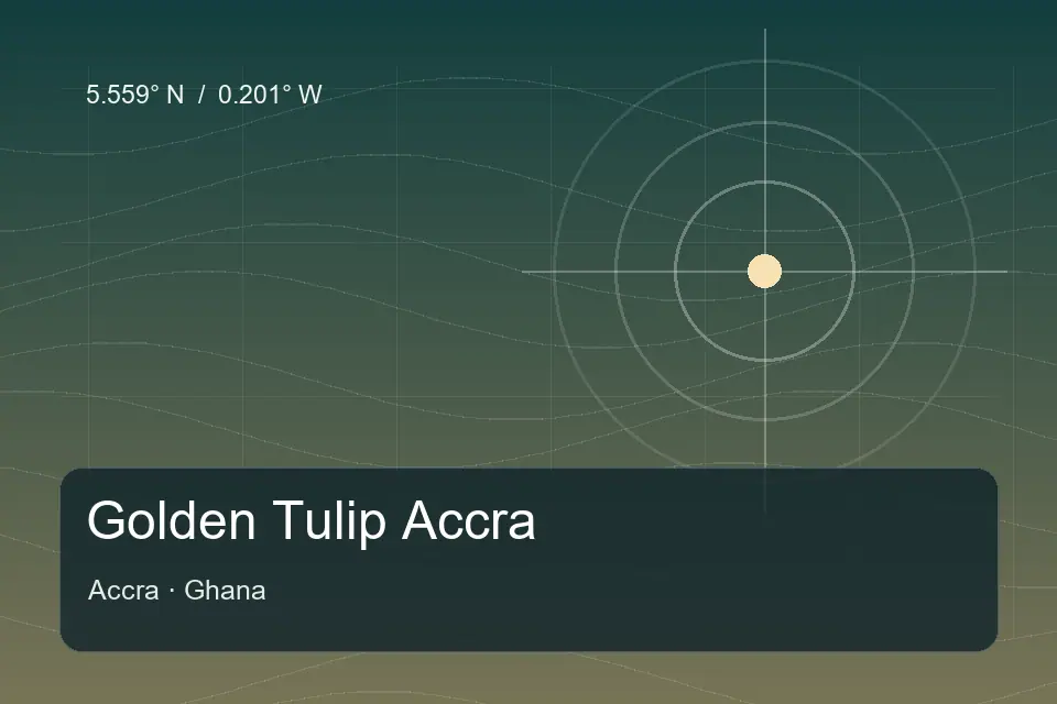 Referencia geográfica ilustrada de Golden Tulip Accra en Accra