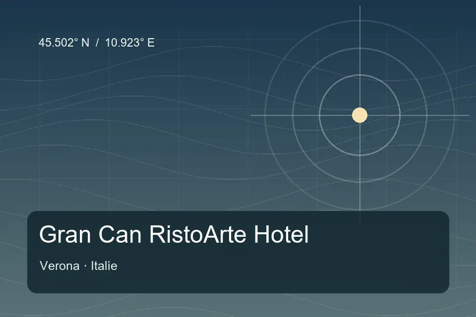 Illustrated geographic marker for Gran Can RistoArte Hotel in Verona