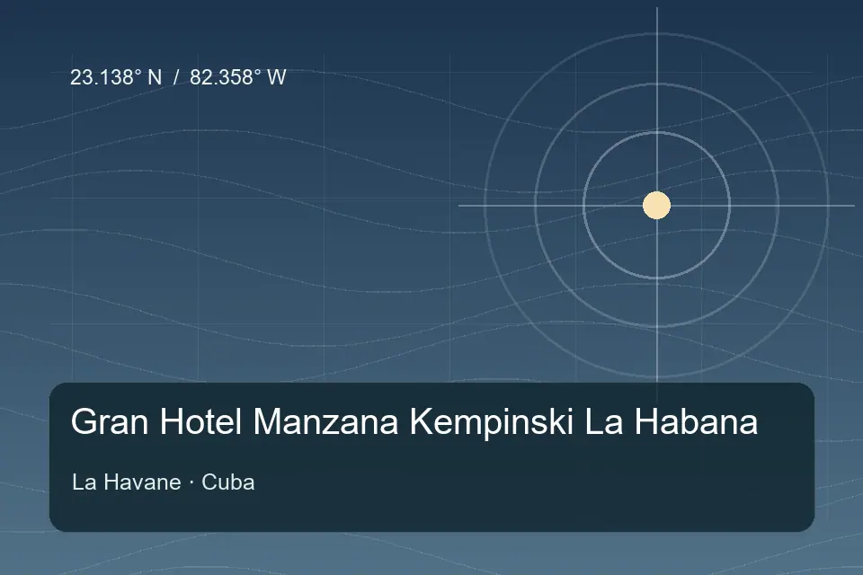 Riferimento geografico illustrato di Gran Hotel Manzana Kempinski La Habana a La Havane