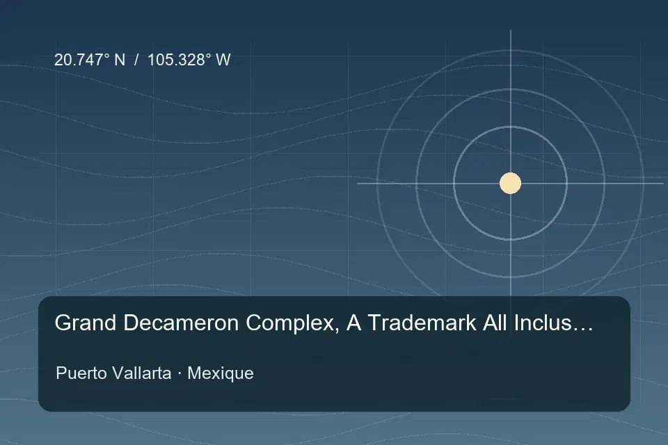 Illustrated geographic marker for Grand Decameron Complex, A Trademark All Inclusive in Puerto Vallarta
