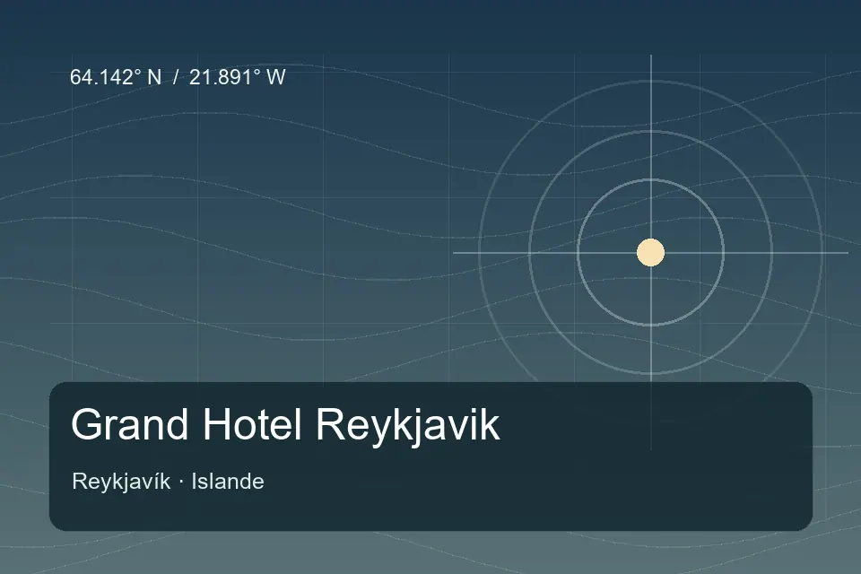 Riferimento geografico illustrato di Grand Hotel Reykjavik a Reykjavík