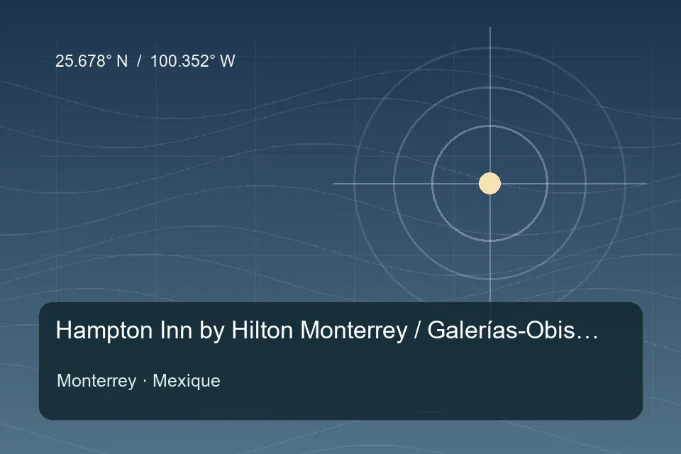 Illustrated geographic marker for Hampton Inn by Hilton Monterrey / Galerías-Obispado in Monterrey