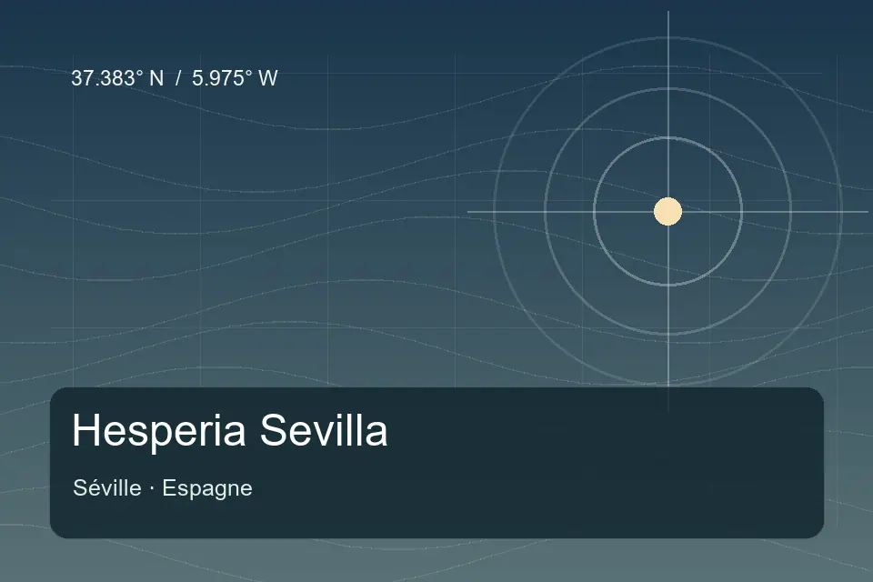 Illustrierter geografischer Orientierungspunkt für Hesperia Sevilla in Séville