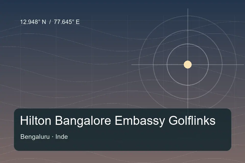 Riferimento geografico illustrato di Hilton Bangalore Embassy Golflinks a Bengaluru