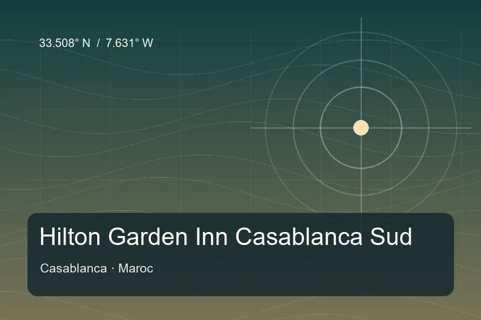 Repère géographique illustré de Hilton Garden Inn Casablanca Sud à Casablanca