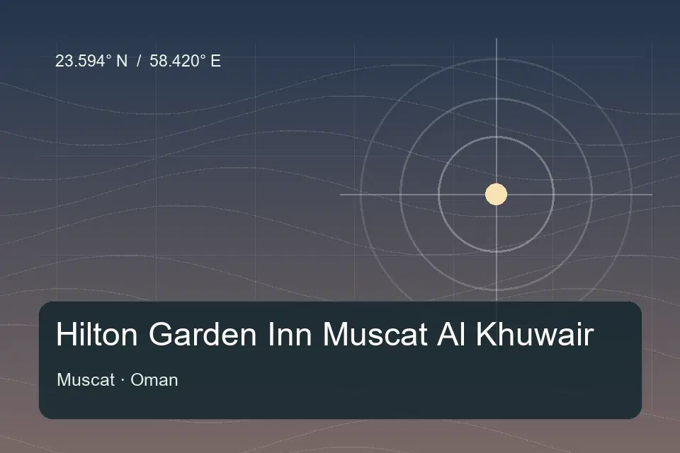 Illustrated geographic marker for Hilton Garden Inn Muscat Al Khuwair in Muscat