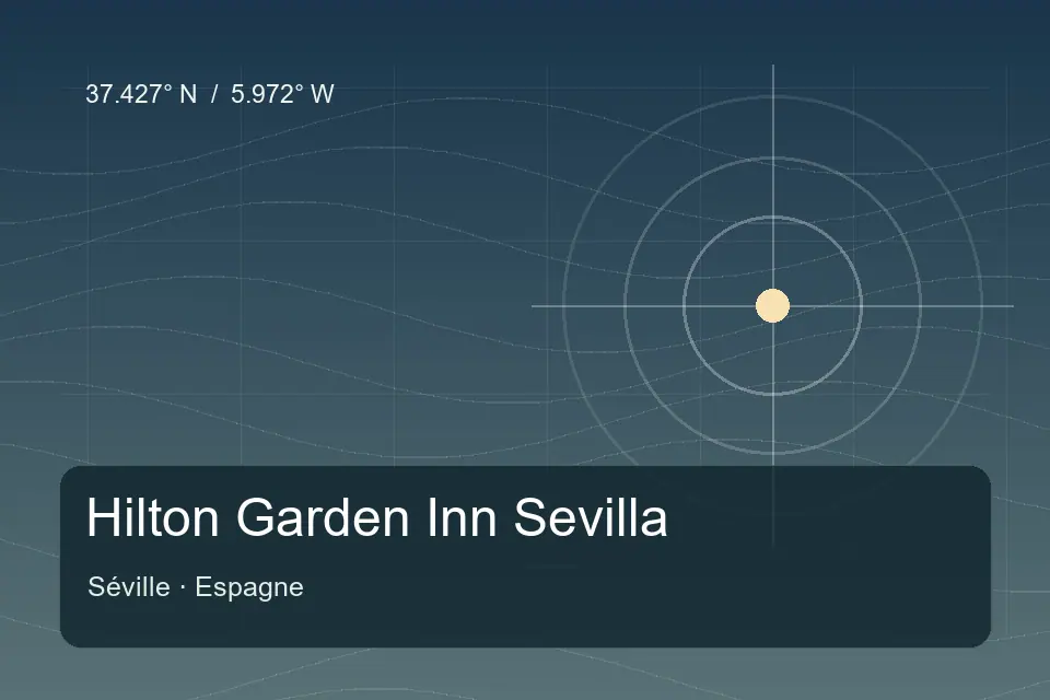 Illustrierter geografischer Orientierungspunkt für Hilton Garden Inn Sevilla in Séville