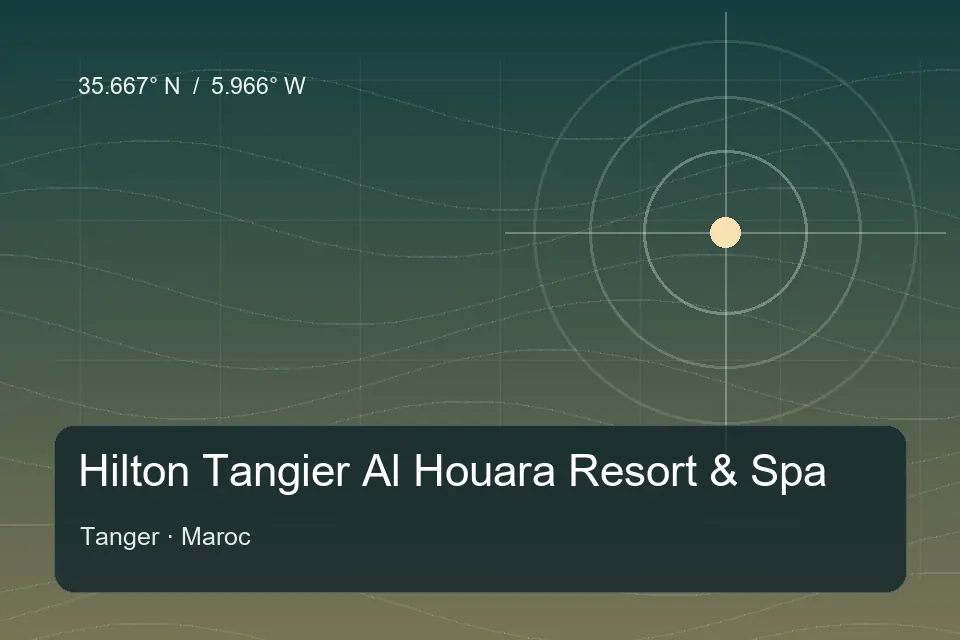 Repère géographique illustré de Hilton Tangier Al Houara Resort & Spa à Tanger