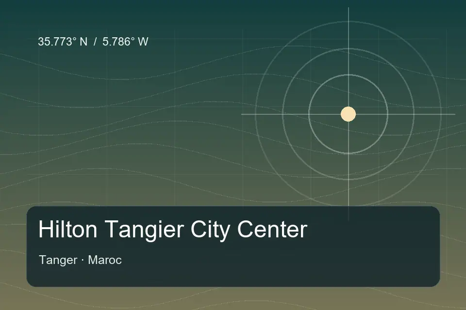 Repère géographique illustré de Hilton Tangier City Center à Tanger
