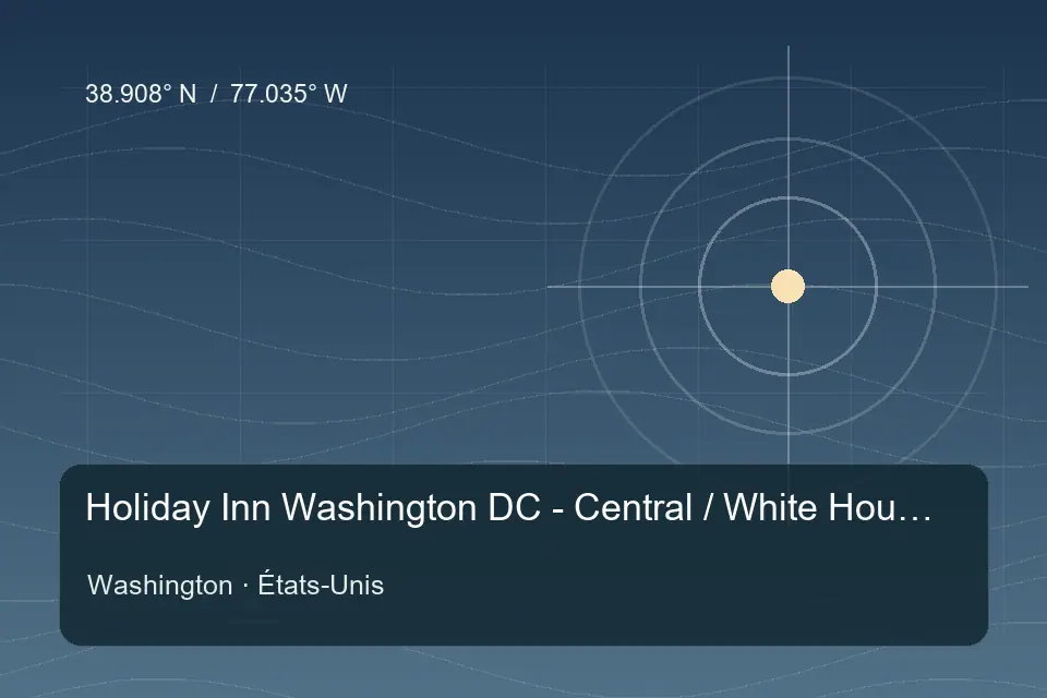 Illustrated geographic marker for Holiday Inn Washington DC - Central / White House in Washington