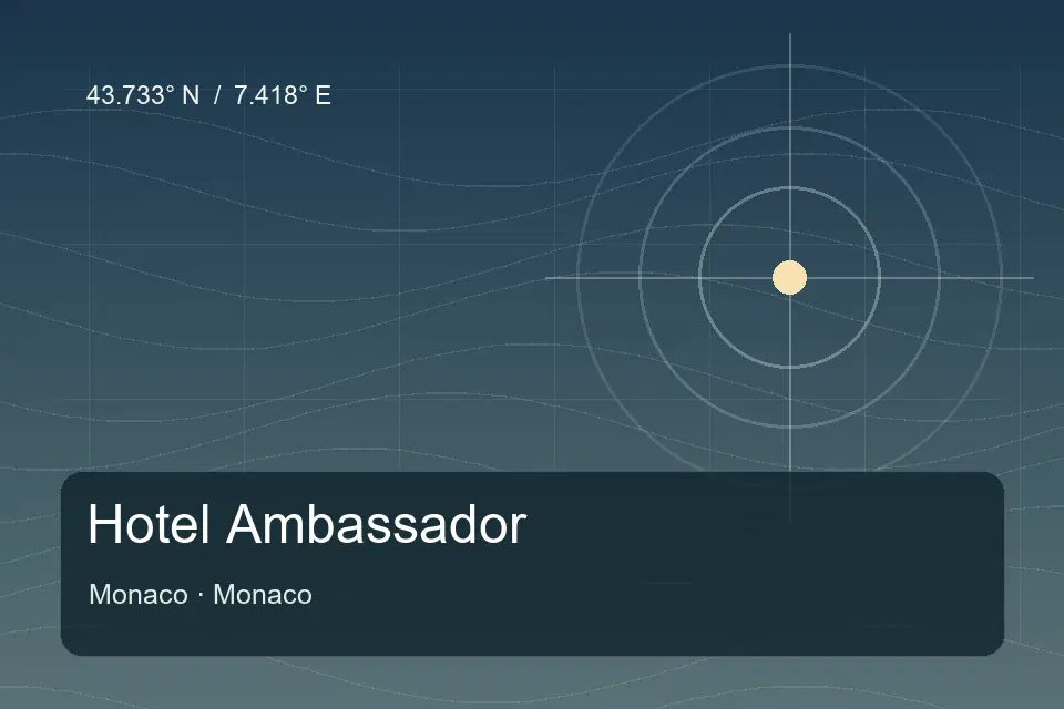 Riferimento geografico illustrato di Hotel Ambassador a Monaco