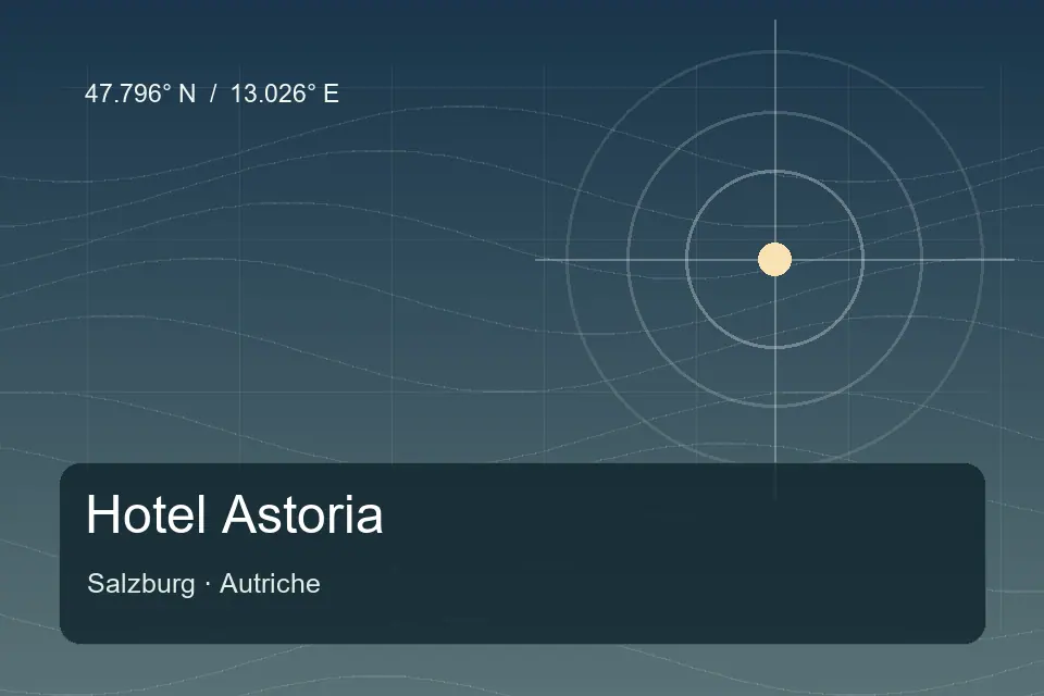Illustrated geographic marker for Hotel Astoria in Salzburg
