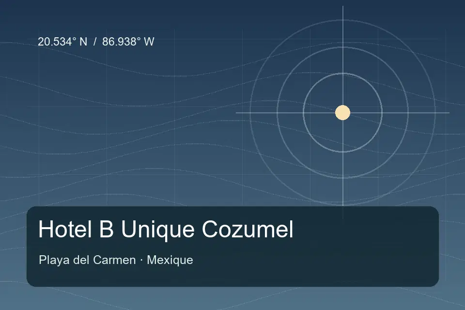 Illustrated geographic marker for Hotel B Unique Cozumel in Playa del Carmen