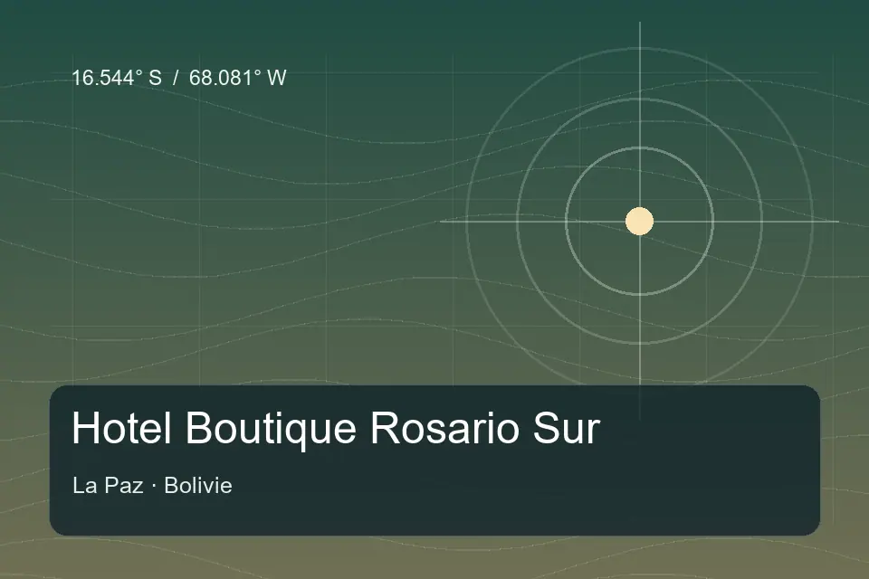 Illustrated geographic marker for Hotel Boutique Rosario Sur in La Paz