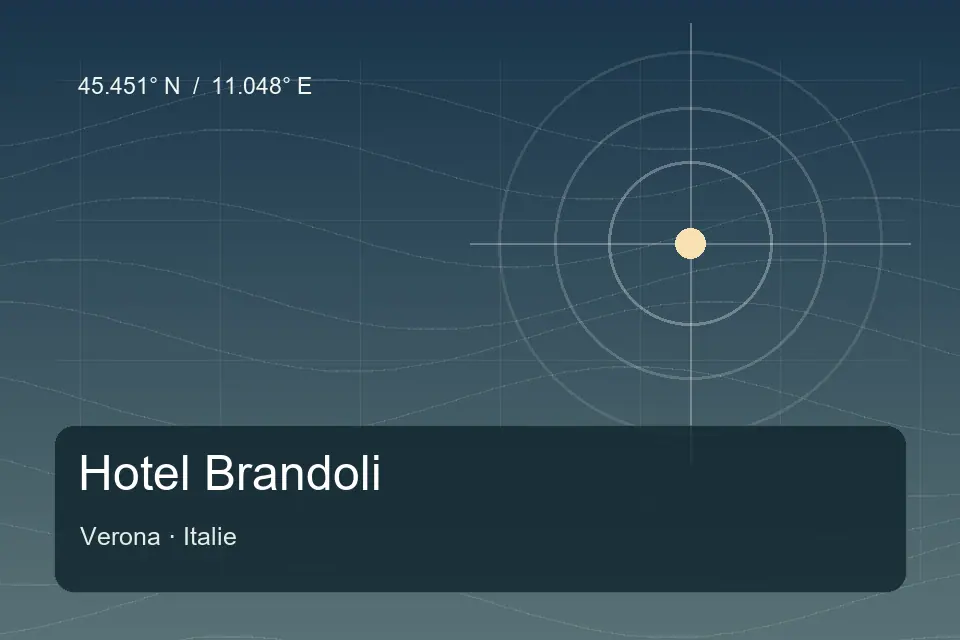 Illustrated geographic marker for Hotel Brandoli in Verona