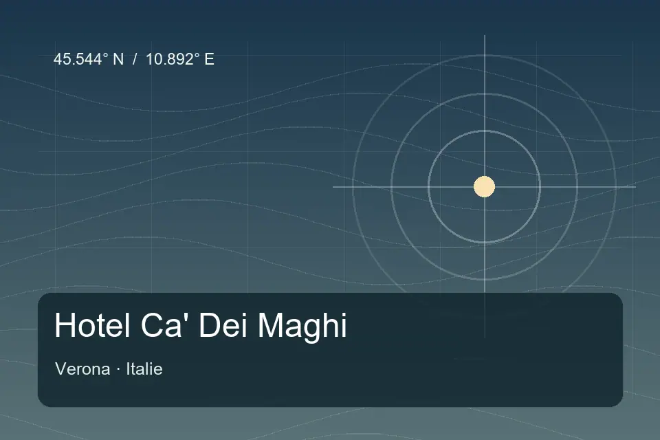 Illustrated geographic marker for Hotel Ca' Dei Maghi in Verona