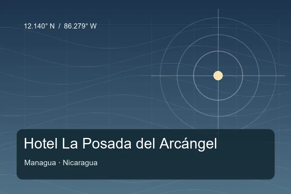 Illustrated geographic marker for Hotel La Posada del Arcángel in Managua