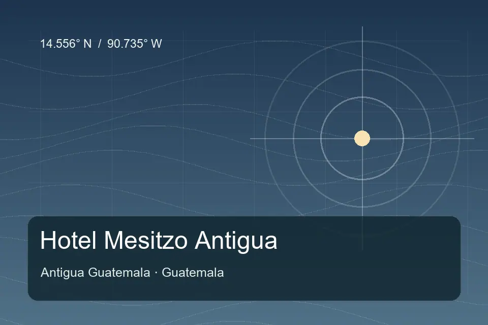 Illustrated geographic marker for Hotel Mesitzo Antigua in Antigua Guatemala