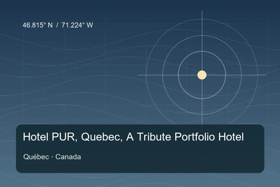 Illustrated geographic marker for Hotel PUR, Quebec, A Tribute Portfolio Hotel in Québec