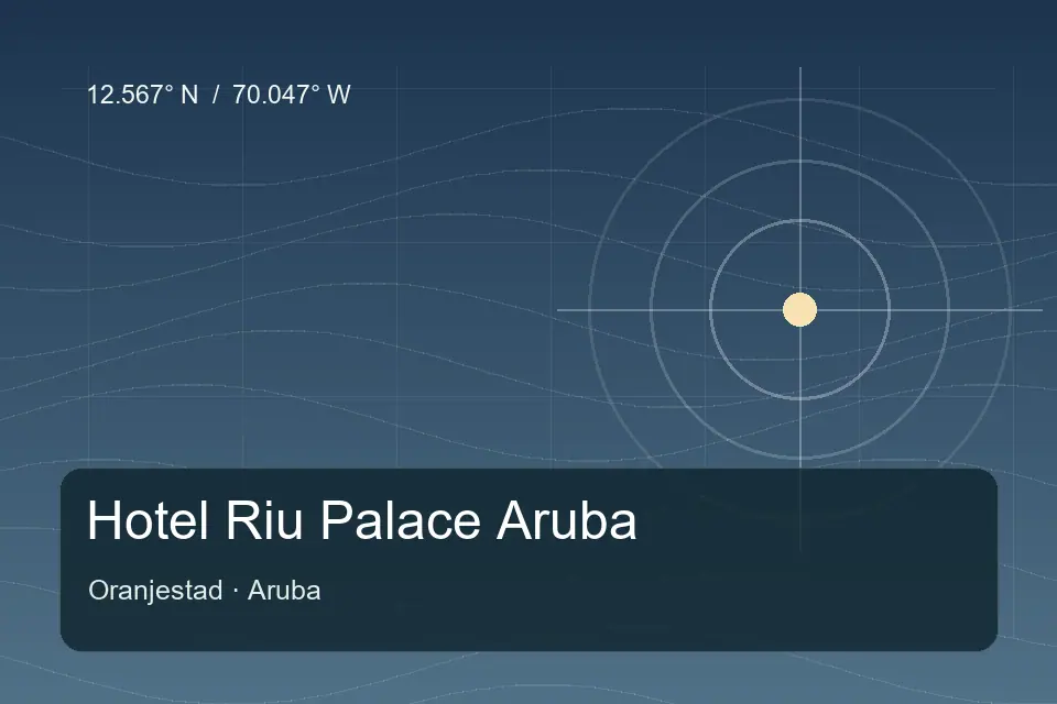 Riferimento geografico illustrato di Hotel Riu Palace Aruba a Oranjestad