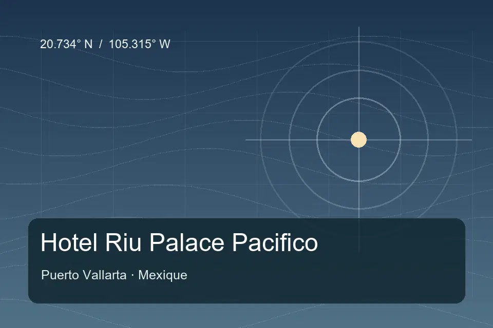 Illustrated geographic marker for Hotel Riu Palace Pacifico in Puerto Vallarta