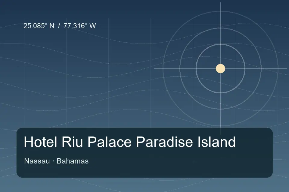 Riferimento geografico illustrato di Hotel Riu Palace Paradise Island a Nassau