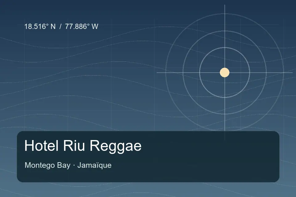 Illustrated geographic marker for Hotel Riu Reggae in Montego Bay
