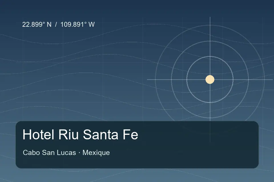 Illustrated geographic marker for Hotel Riu Santa Fe in Cabo San Lucas