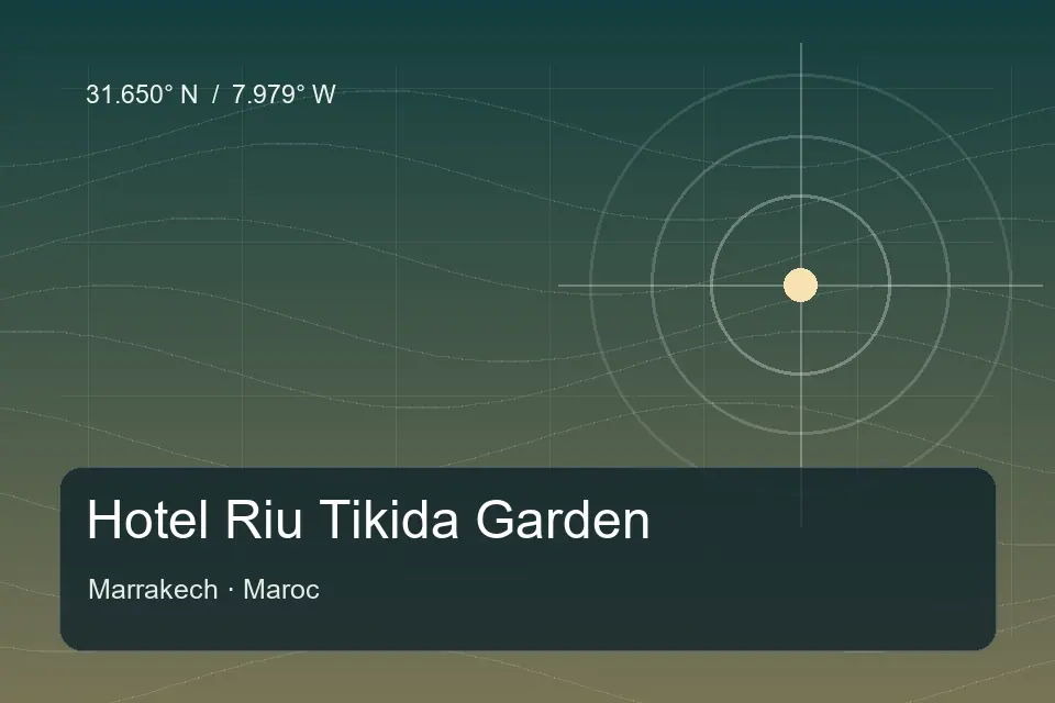 Referencia geográfica ilustrada de Hotel Riu Tikida Garden en Marrakech