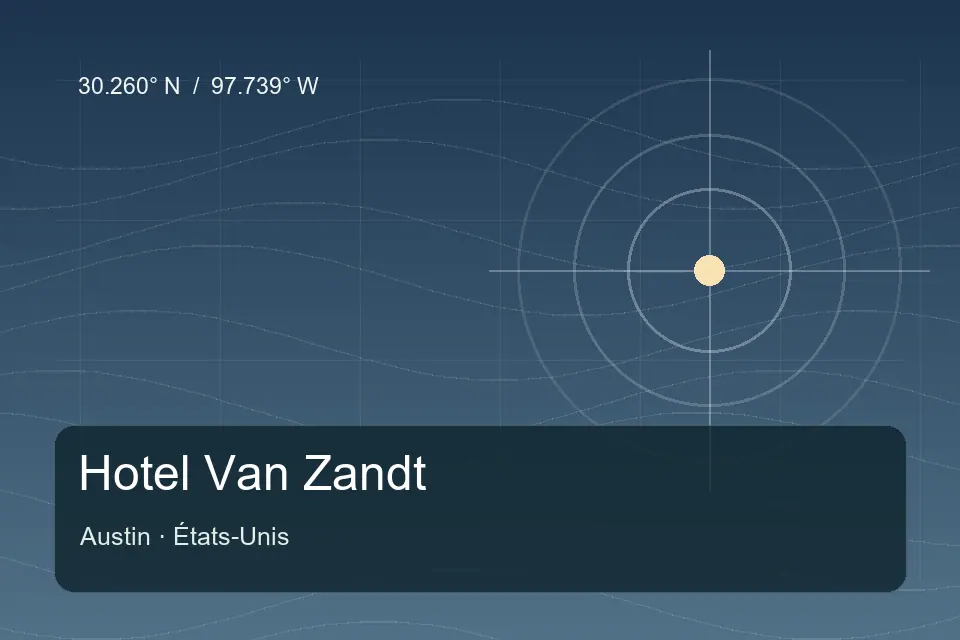 Riferimento geografico illustrato di Hotel Van Zandt a Austin