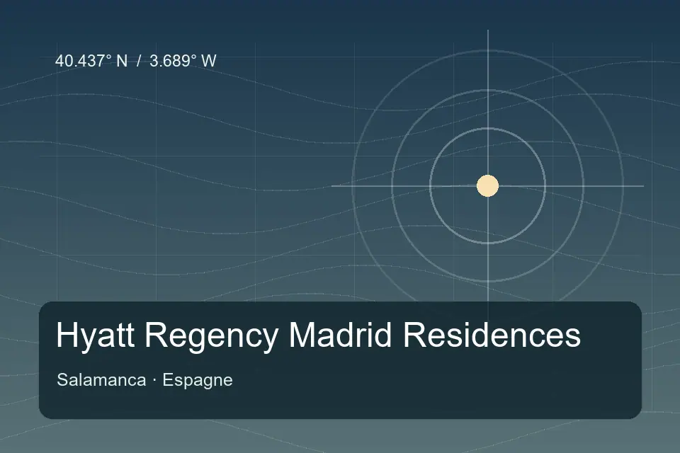 Illustrated geographic marker for Hyatt Regency Madrid Residences in Salamanca