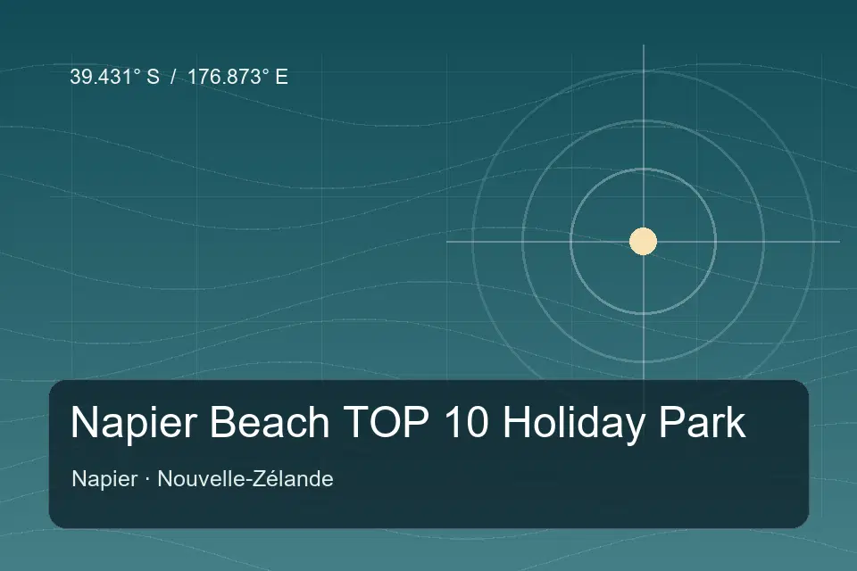 Illustrated geographic marker for Napier Beach TOP 10 Holiday Park in Napier