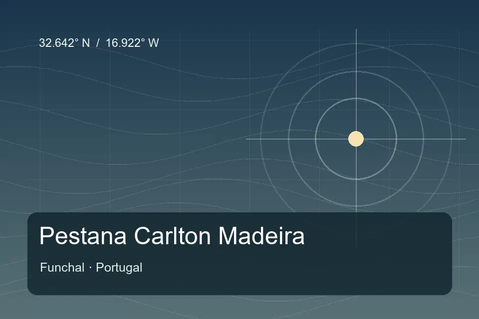 Illustrated geographic marker for Pestana Carlton Madeira in Funchal