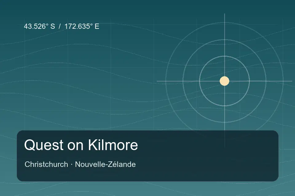 Illustrated geographic marker for Quest on Kilmore in Christchurch