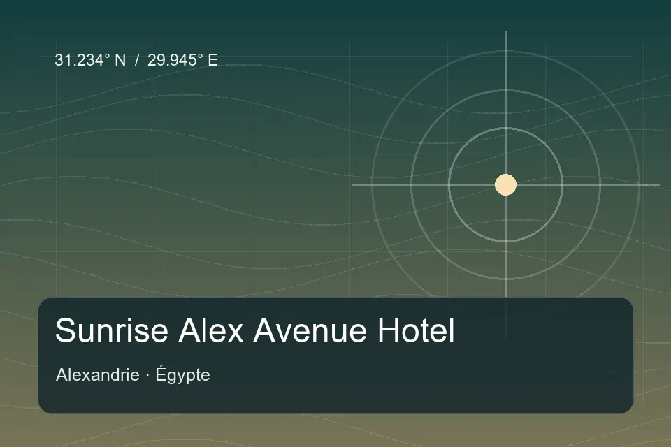 Illustrated geographic marker for Sunrise Alex Avenue Hotel in Alexandrie