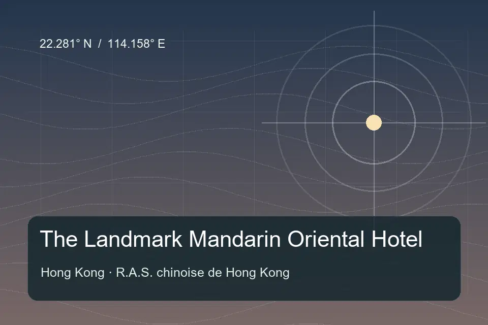 Illustrated geographic marker for The Landmark Mandarin Oriental Hotel in Hong Kong