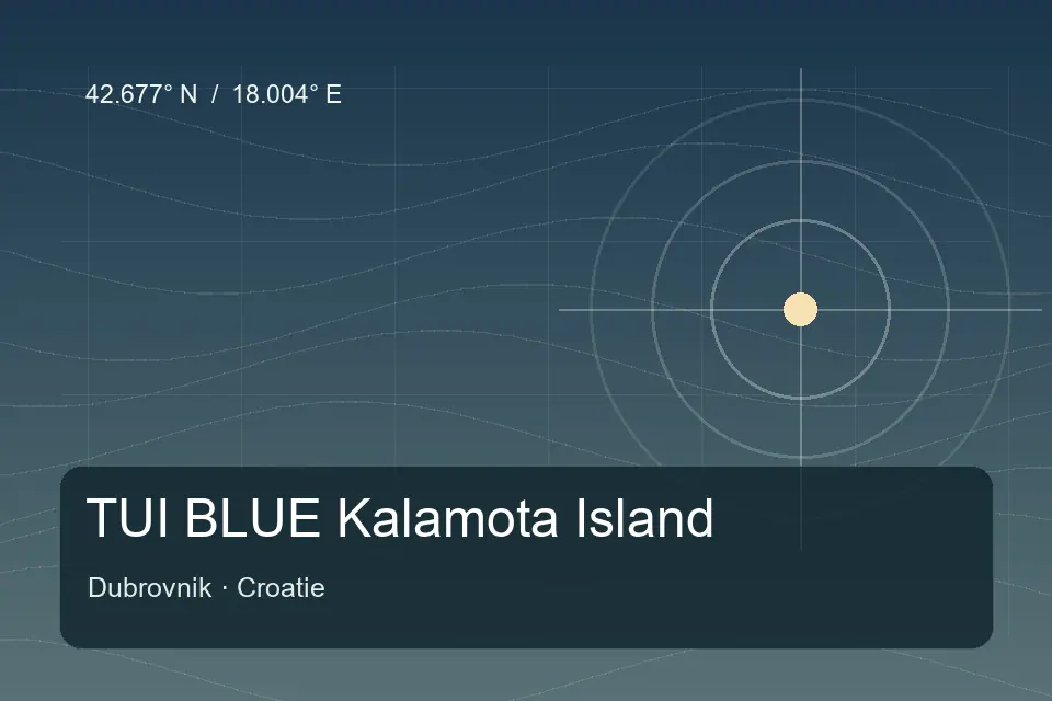 Illustrated geographic marker for TUI BLUE Kalamota Island in Dubrovnik